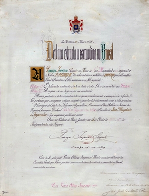 Lei n. 3.353, de 13 de maio de 1888, denominada Lei Áurea, declarando extinta a escravidão no Brasil, assinada pela princesa imperial regente Isabel
