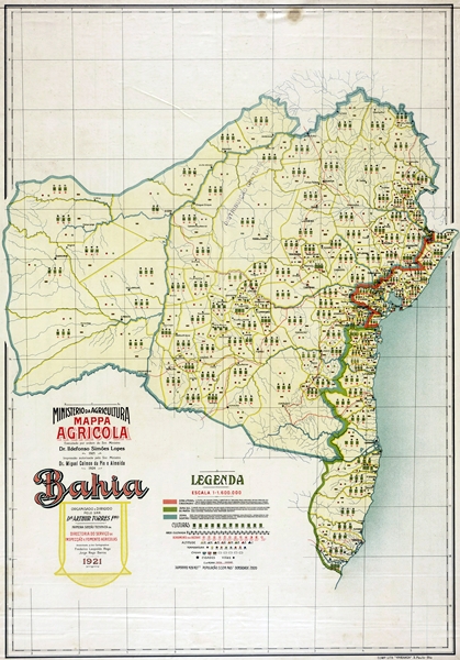 Mapa agrícola do estado da Bahia, 1921
