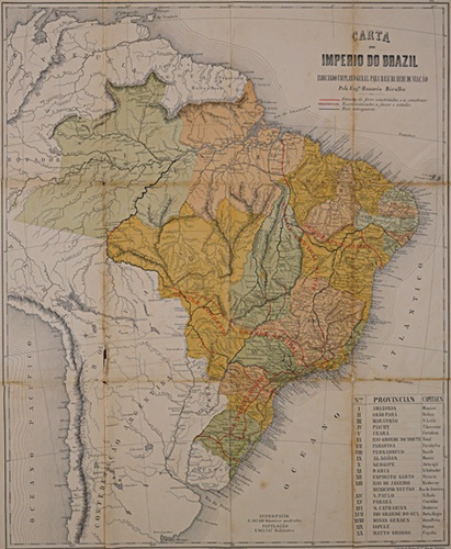 Carta do Império do Brasil indicando um plano geral para a base da rede de viação. Marcos Correa de Mendonça, 1600-1988.