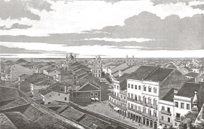 Vista do bairro de Santo Antônio, Recife, Pernambuco, século XIX.