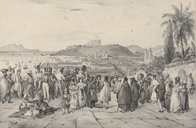 Vista da cidade do Rio de Janeiro tomada da Igreja de Nossa Senhora da Glória, século XIX. (detalhe)